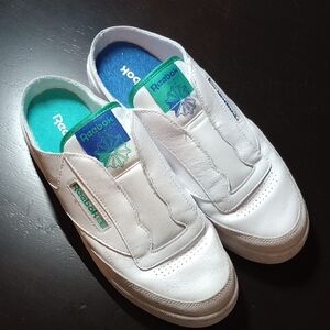 Reebok Kids White and Blue Slip-On Sneakers